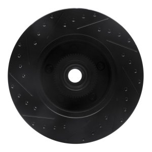 Dodge Ram 1500 Van Brake Rotor (1) - Front Right - R1 Concepts - Drilled & Slotted - Black - 2003